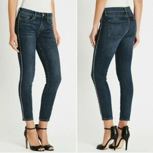 Current/Elliott‎ Studded Side Seam Jeans Dark Wash Blue 18-4-003900 Size 27